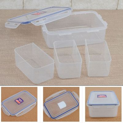 여행 X3T7P3N1 소풍 도시락 반찬통 3칸 분리 투명 밀폐 용기 1p