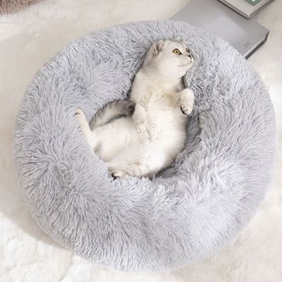 부드러운 NKI351F0 강아지 고양이 도넛 방석 펫쿠션 50cm_그레이