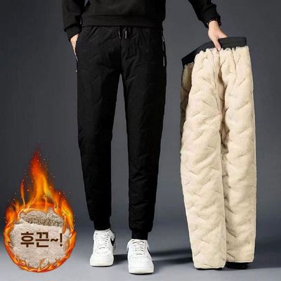 3중구조 354URQ02 압열 누빔 양털패딩바지 남자등산바지 등산복_3XL