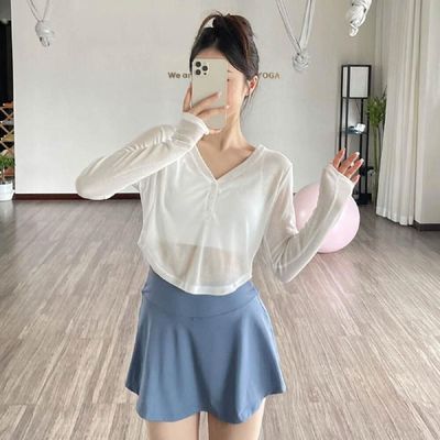 가볍고 497ZKU90 부드러운 소재 필라폴 셔링포인트 긴팔 단_04.카키브라운_M(77)