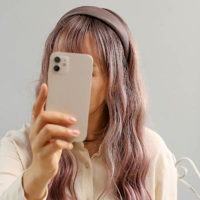 엔젤슈슈 945OII56 새틴 펄 볼륨 헤어밴드 코코아 머리띠 진주