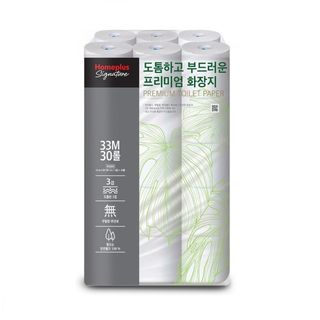 홈플러스시그니처 부드러운 화장지 천연펄프 3겹 33M*30롤