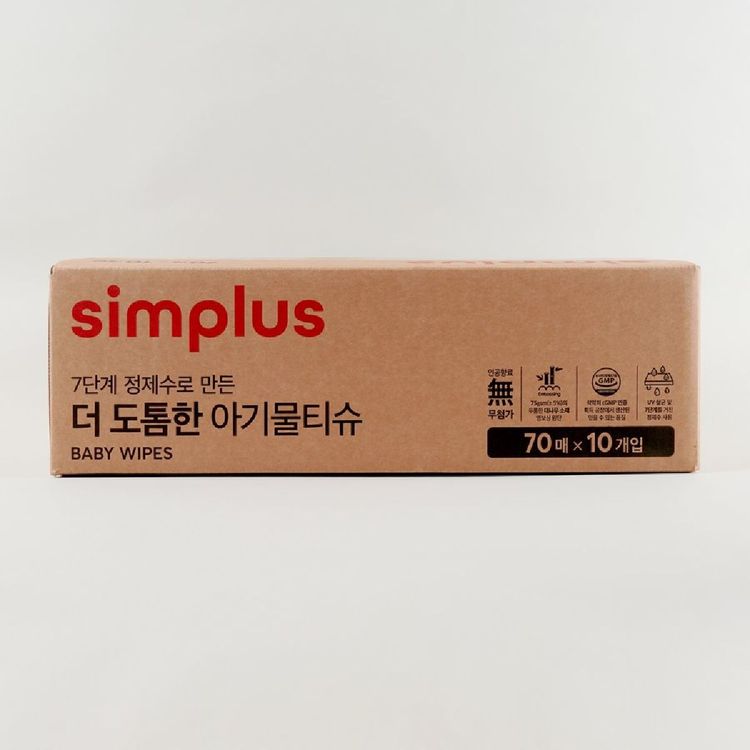simplus 더도톰한 아기물티슈 1박스(70매*10개입) | 홈플러스
