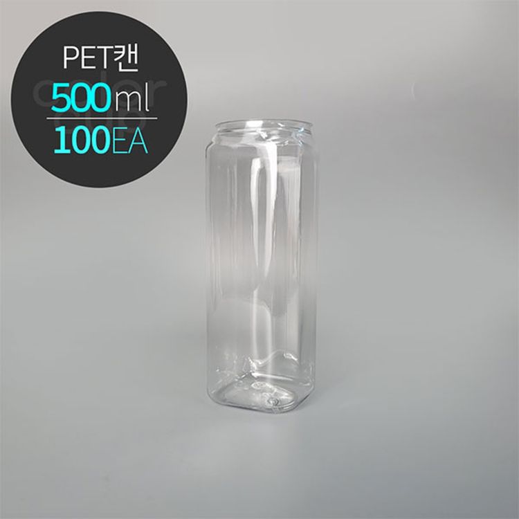 ECAN 페트캔 500SL(500ml) 둥근사각타입 투명캔 플라스틱캔 PET 공캔 (일반캡 | 홈플러스 택배배송