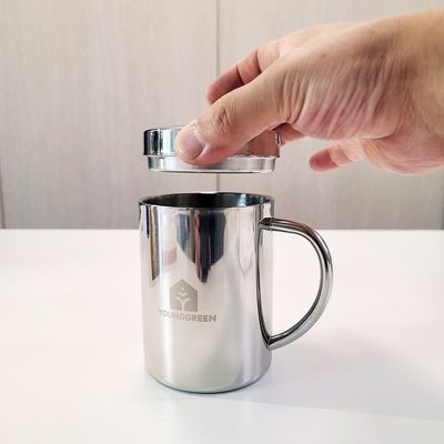 뚜껑 손잡이형 304 스테인리스 스텐컵 스텐물컵-400ml | 홈플러스