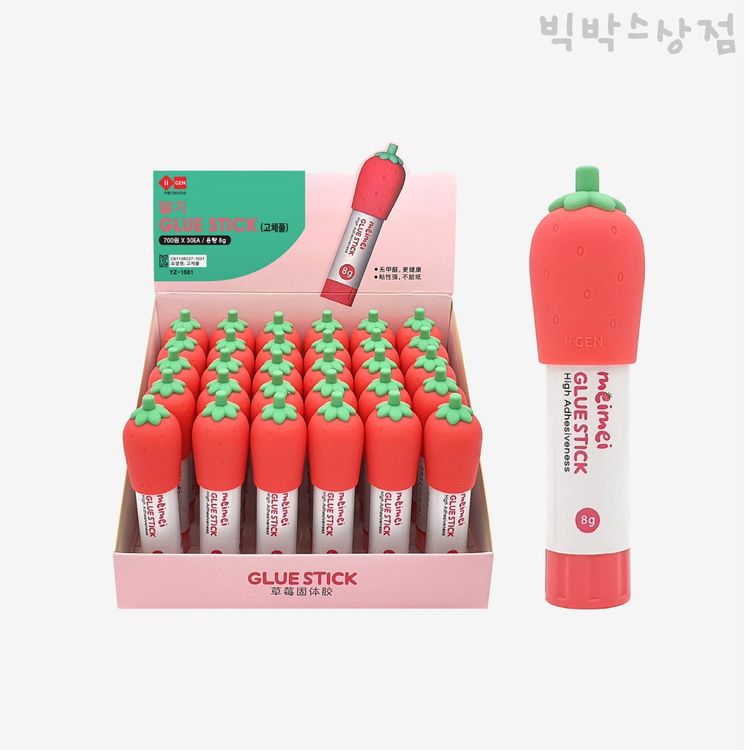 딸기 고체풀 8g 30개입 (BOX) 딱풀 스틱풀 문구풀 접착풀미술 만들기 준비물 | 홈플러스 판매자택배
