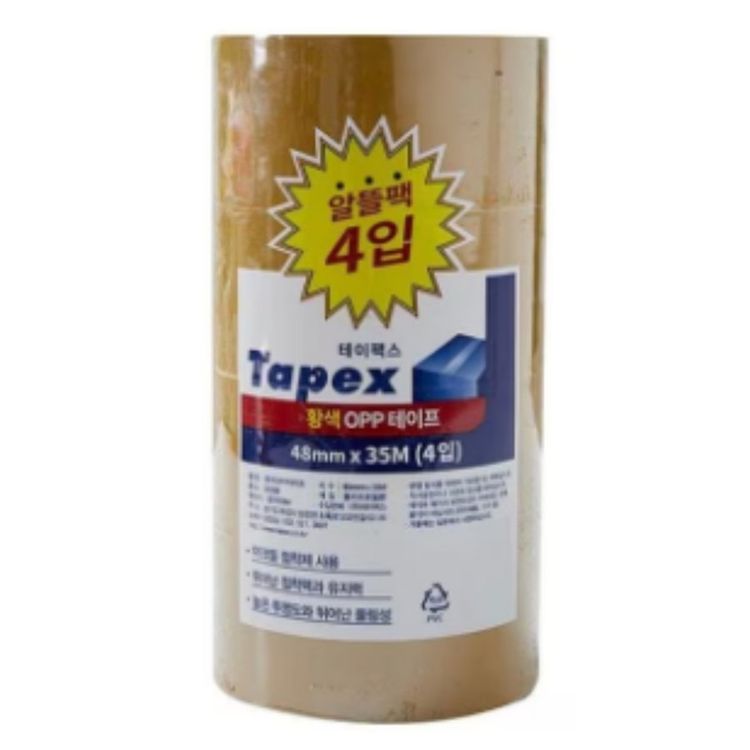 테이팩스 OPP 황색 테이프 48mm*35M 4개입 | 홈플러스
